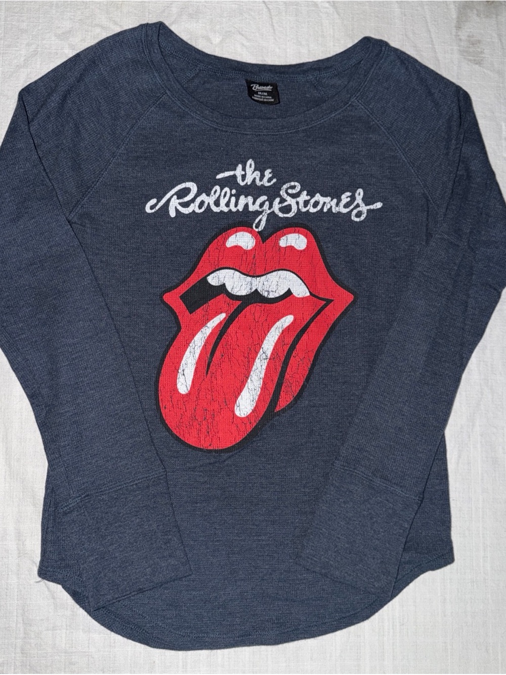 Bravado Rolling Stones Women's Long Sleeve Top M Vintage Distressed Thermal